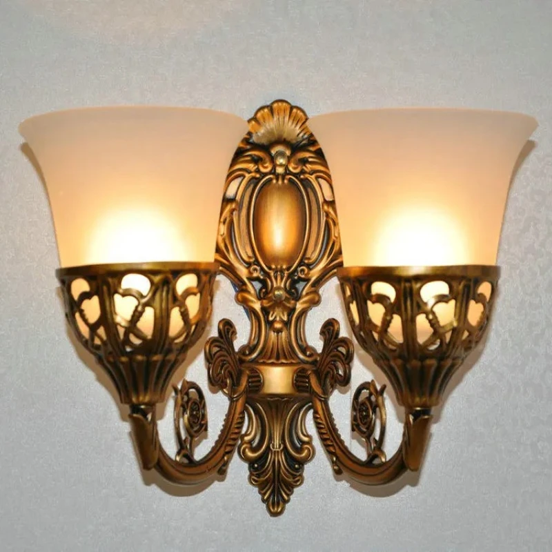 

Fashion Bedroom Bedside Mirror Light Stair Corridor Living Room Lights Double Slider Iron Wall Lamp