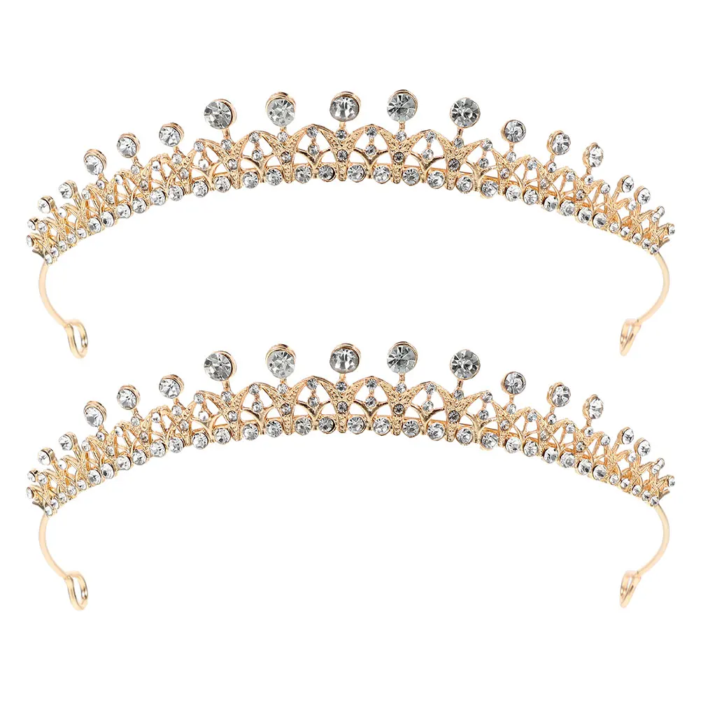 

2pcs Crown Headb for Party Wedding Bridal Prom Hair naments Women Rhinestone Alloy Elegant Costumes