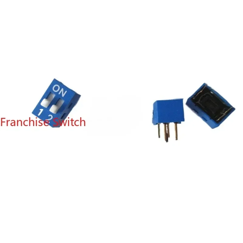 100PCS 2-Position 2P Gold-plated Foot, Toggle Switch, Flat Dial 2.54mm Foot Distance,   Code Switch
