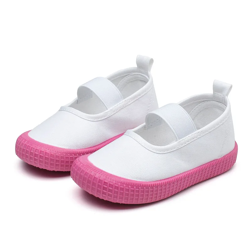 Chaussures en toile élastique pour enfants, chaussures de gril à capuche pour garçons et filles, anti-collision, chaussures florales coordonnantes,