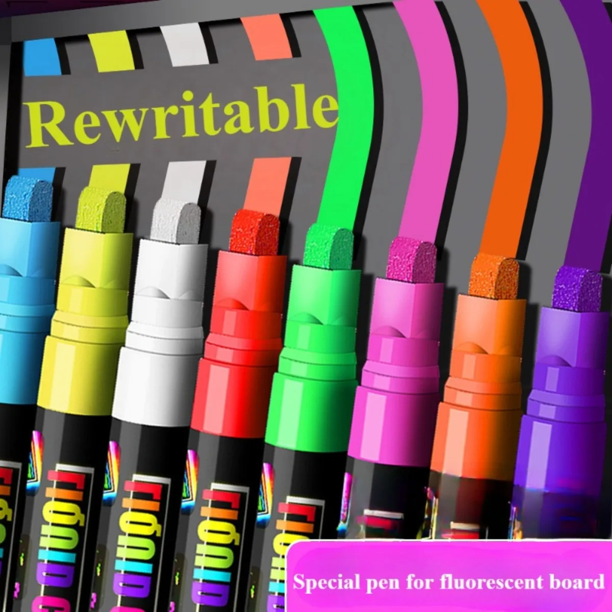 LED Fluorescent Board Special Marker Pen  Advertising Board Whiteboard Marker 4-7mm Fiber Tip Water-based Pen Office Stationery
