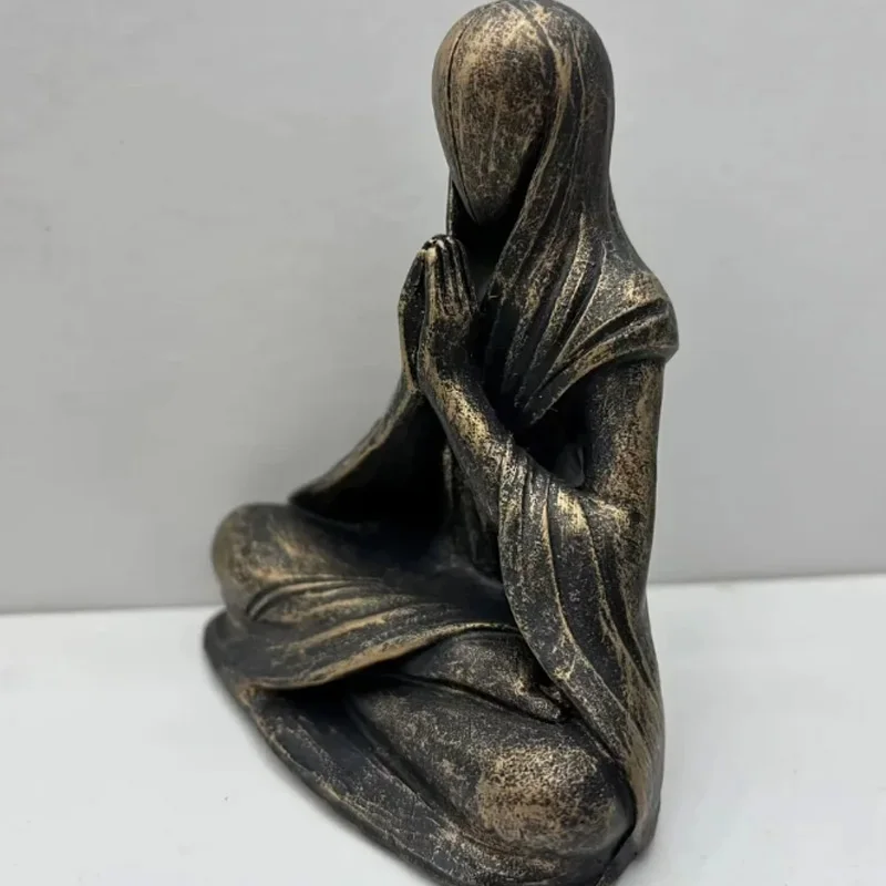 التأمل الغريبة تمثال الراتنج اليدوية ديكور اليوغا ملتوي الفن تحصيل هدية للمنزل مكتب عمل تمثال حديقة الزينة