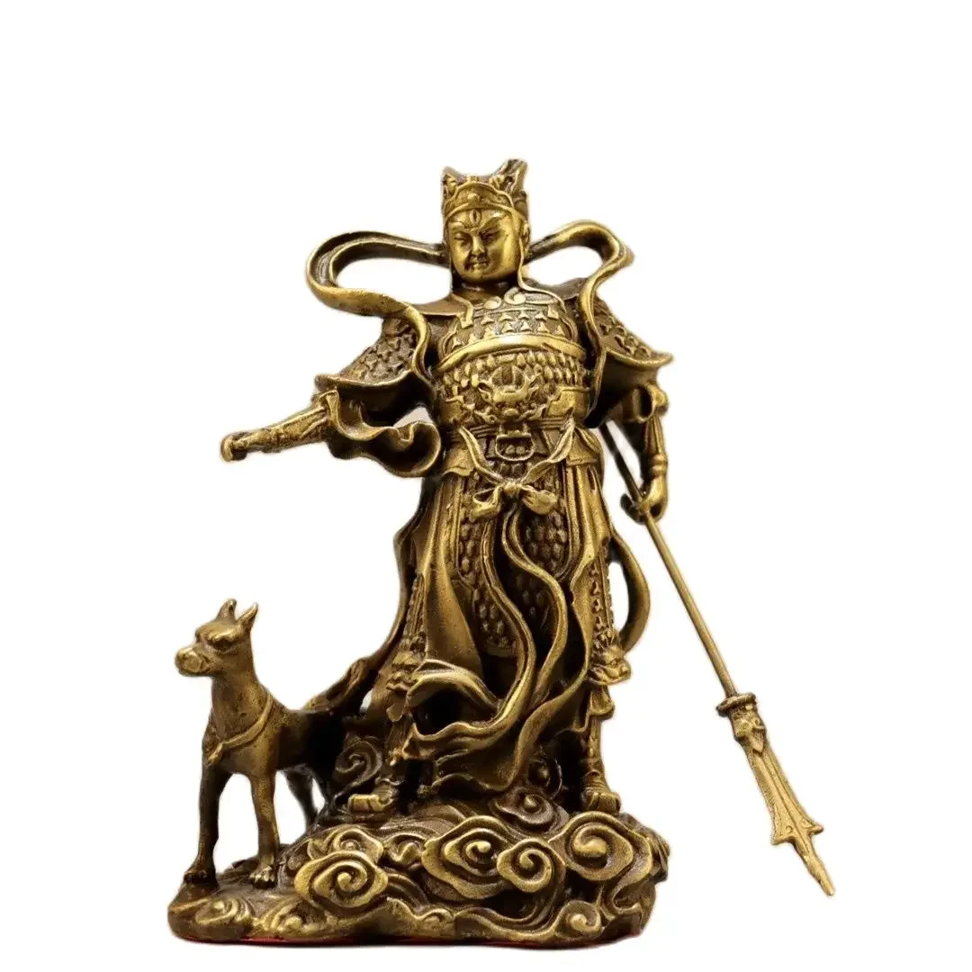 Wholesale precision brass figures Buddha statues Erlang Shen Erlang Xian Sheng Zhen Jun Yang Jian Xiao Tian Dog ornaments