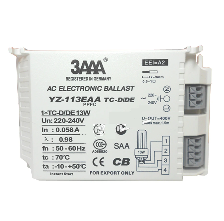 3AAA YZ-113EAA TC-D/DE 13W AC PPFC Electronic Ballast for 1 Lamp Lighting Components