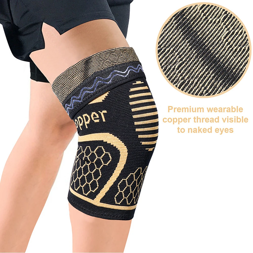 MTATMT 1Pcs Copper Knee Braces for Men Women Arthritis,Meniscus Tear,ACL,Running,Workout,Sports Knee Compression Sleeve Support