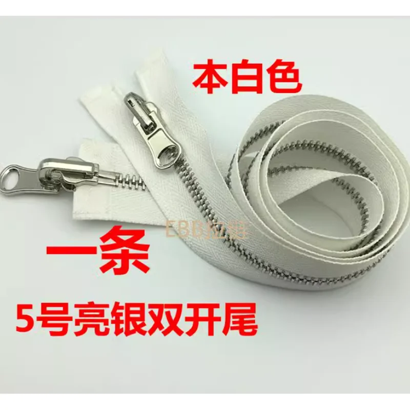 5# double open ends light golden white silver gun black metal zipper with rotating puller for two sides clothing diy repair2248