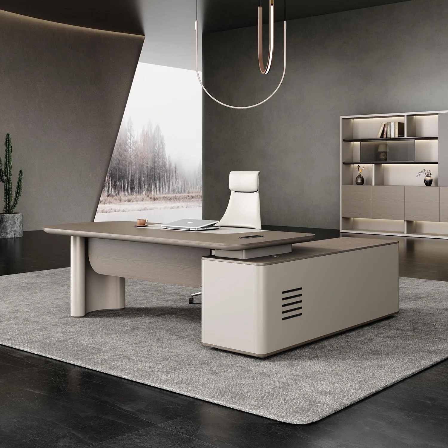 Modern High-End Executive Desk For Boss CEO Office Home Manager's Table With Coded Lock
