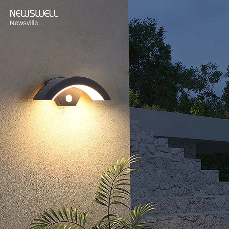 

Outdoor wall lamp villa courtyard door post light outdoor balcony waterproof human sensor light led corridor aisle wall light