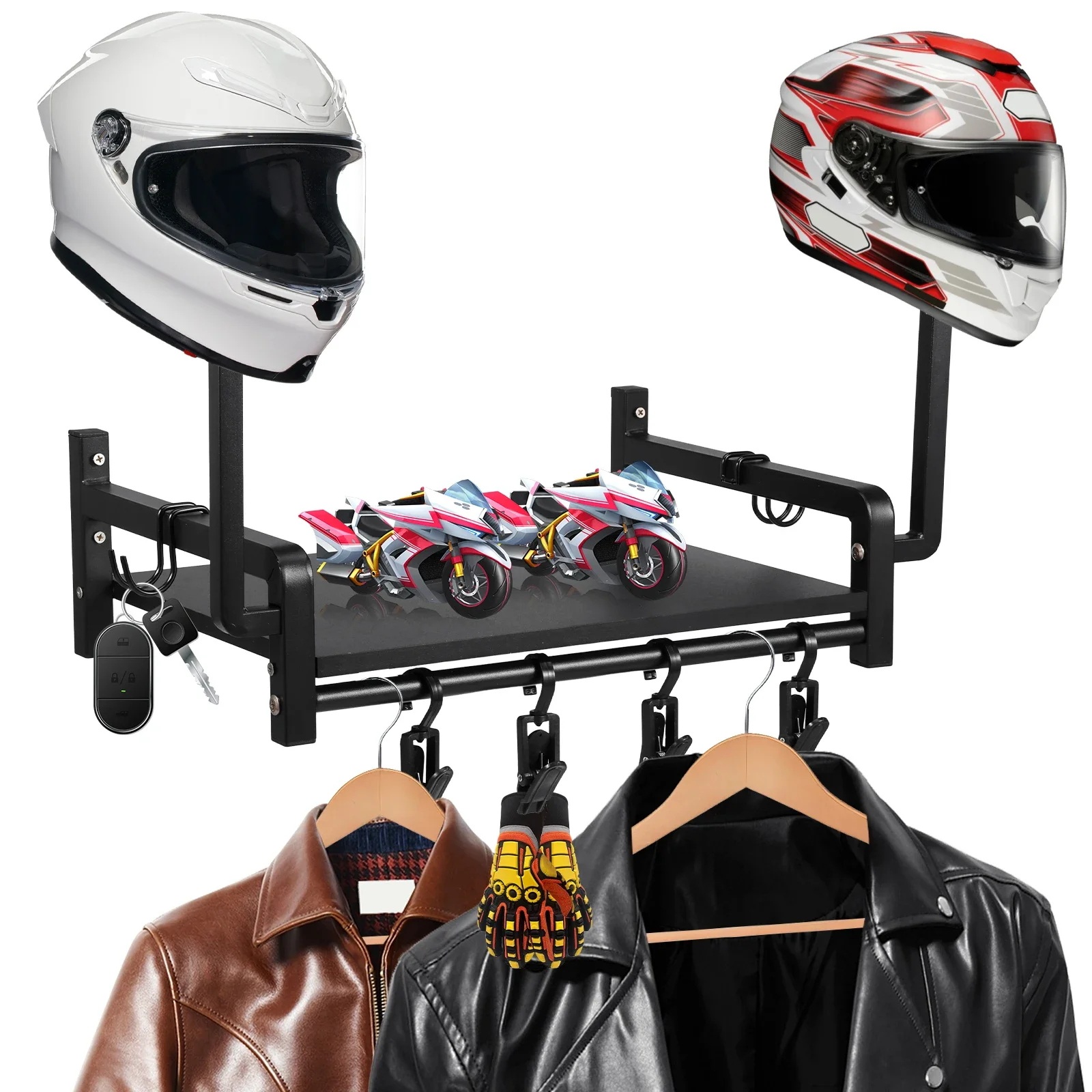 support-mural-pour-casque-de-moto-organisateur-de-casque-support-de-rangement-pour-veste-et-gants-de-moto
