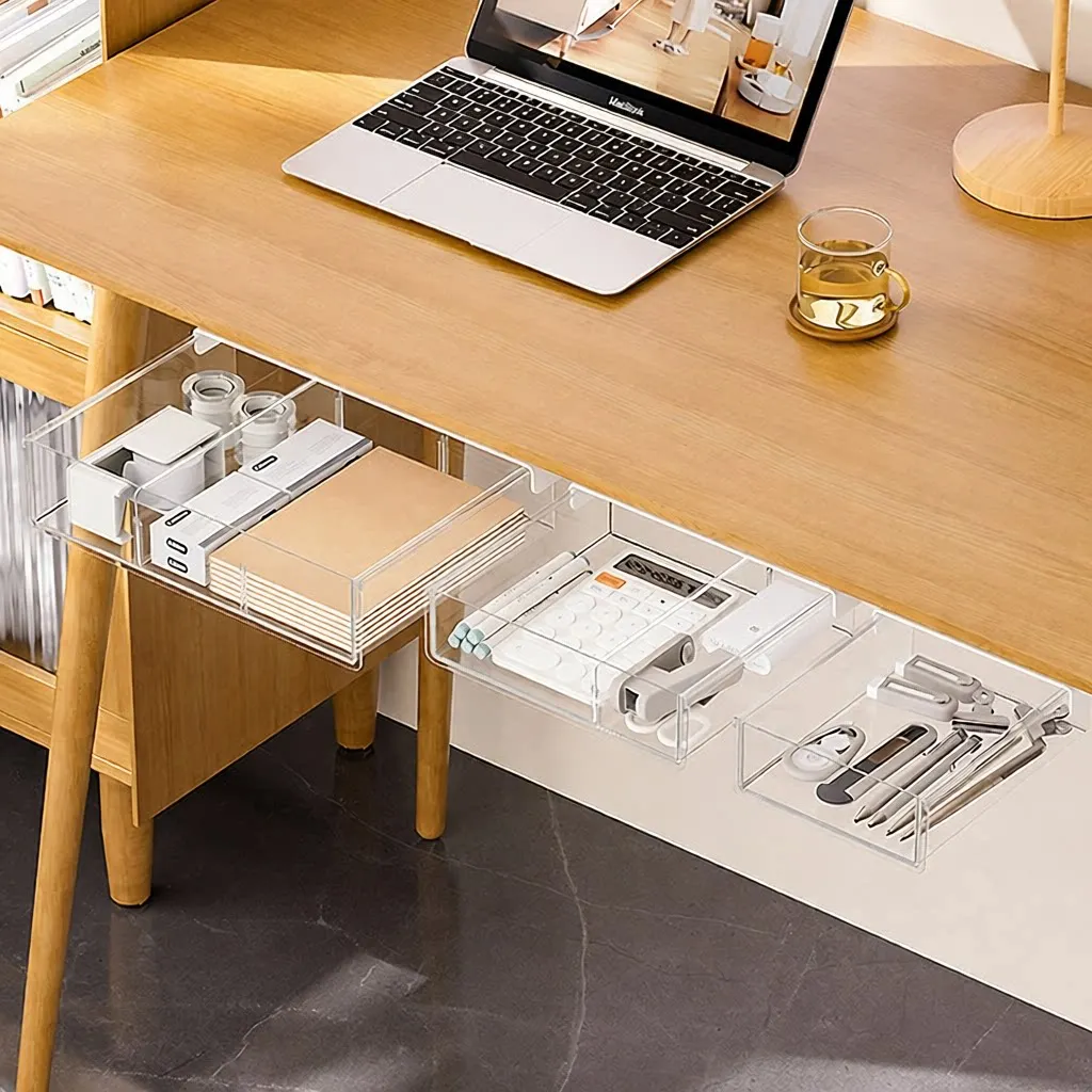 office-drawer-invisible-storage-box-expandable-under-desk-pen-holder-organizer-stationery-rack-drawer-style-storage-shelf