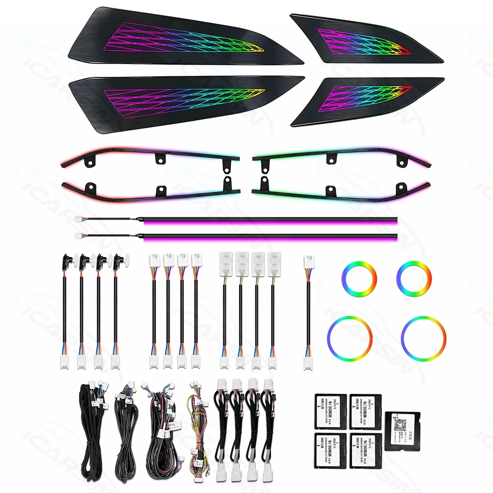 ICarsin Upgrade 256 Colors Symphony Led Car Interior Ambient Lighting for Lexus NX 2022+ Atmosphere Strip Accessories Door Trim