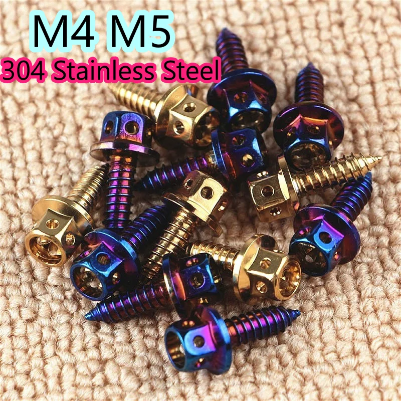 

M4 M5 304 Stainless Steel External Hexagonal Flange Motorcycle Self-tapping Screw Metal Self Tapping Screws