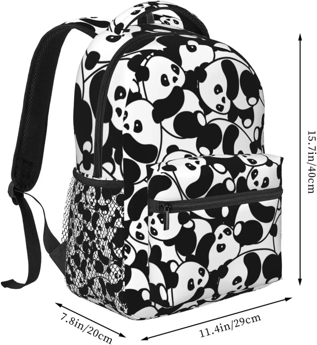 Mochila de dibujos animados de Panda para hombre y mujer, bolso de hombro para ordenador portátil, viaje, senderismo, Camping, mochila de día