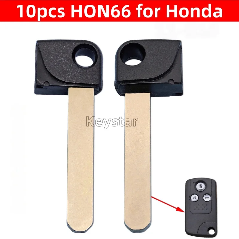 10 szt. Hon66 Smart Key Blank Kluczyk Awaryjny Wkładka Kluczyk Bezkluczykowy Pilot Zapasowy Ostrze do Honda Acura 2009+ Obudowa Kluczyka Smart Key Ostrze