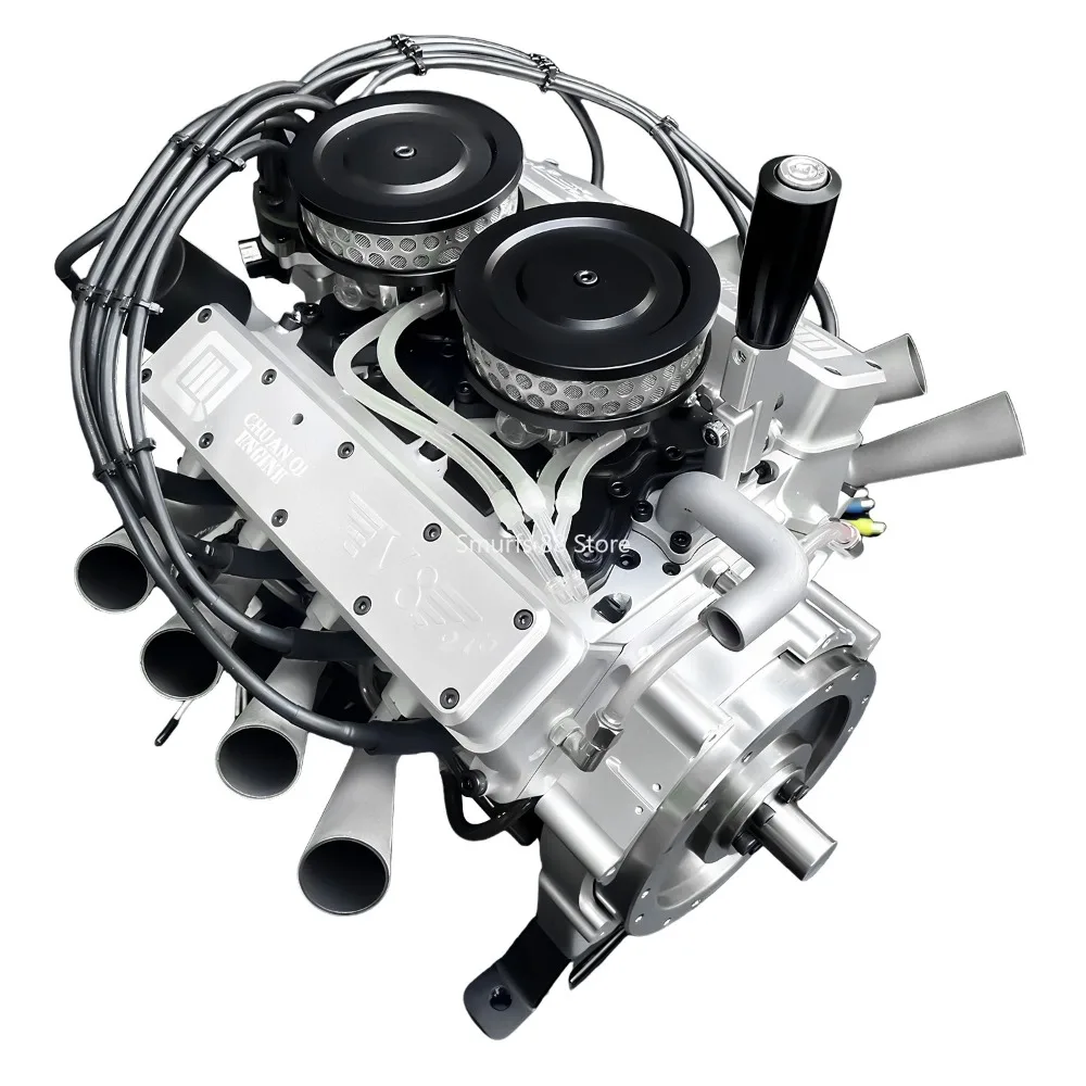 Big V8 Engine Model 277cc Internal Combustion Metal Four-stroke Water-cooled Engine Model 1000-11000rpm Toy Adult Gift