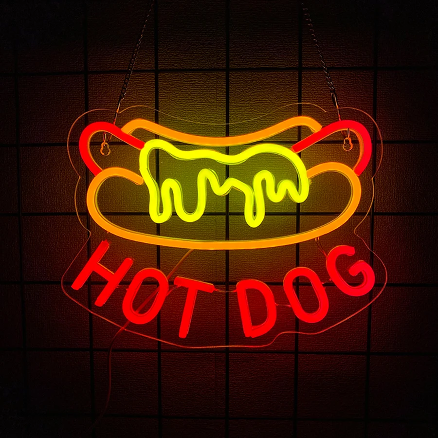 Photography Lighting For Food - Hot Dog LED Neon Sign USB