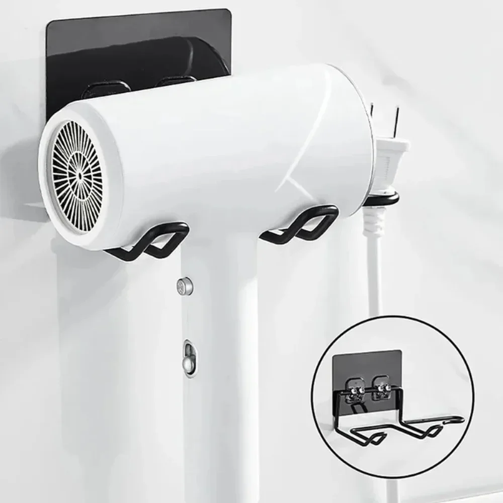 Hair Dryer Rack Stainless Steel Rack Toilet Punch-free Hanger Bathroom Hair Dryer Wall Hanging Storage Shelf Home Organizer