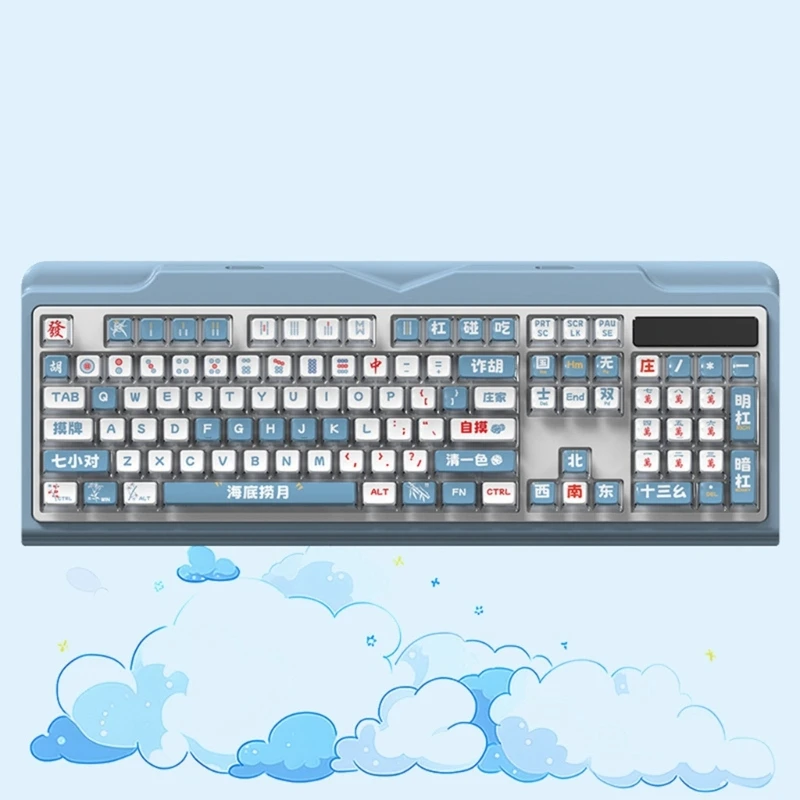 1Set Mahjong Translucents PBT Keycap 116Keys ASA Puddings Keycaps for Mechanical Keyboards Dropship