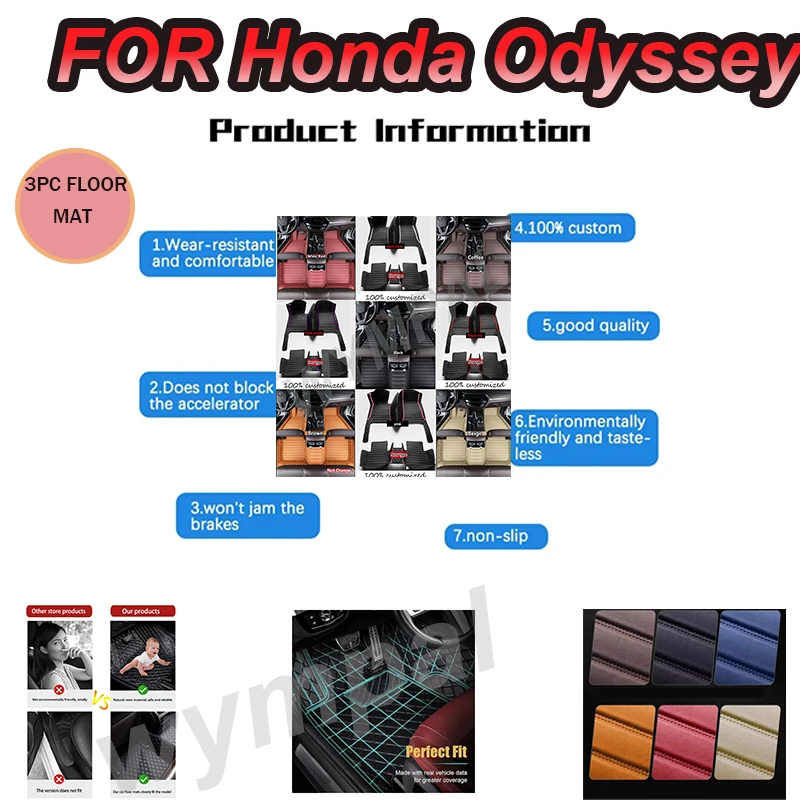 

LUXURY Car Floor Mats For Honda Odyssey Seven Seats 2004 2005 2006 2007 2008 Custom Auto Foot Pads Carpet Cover Interior