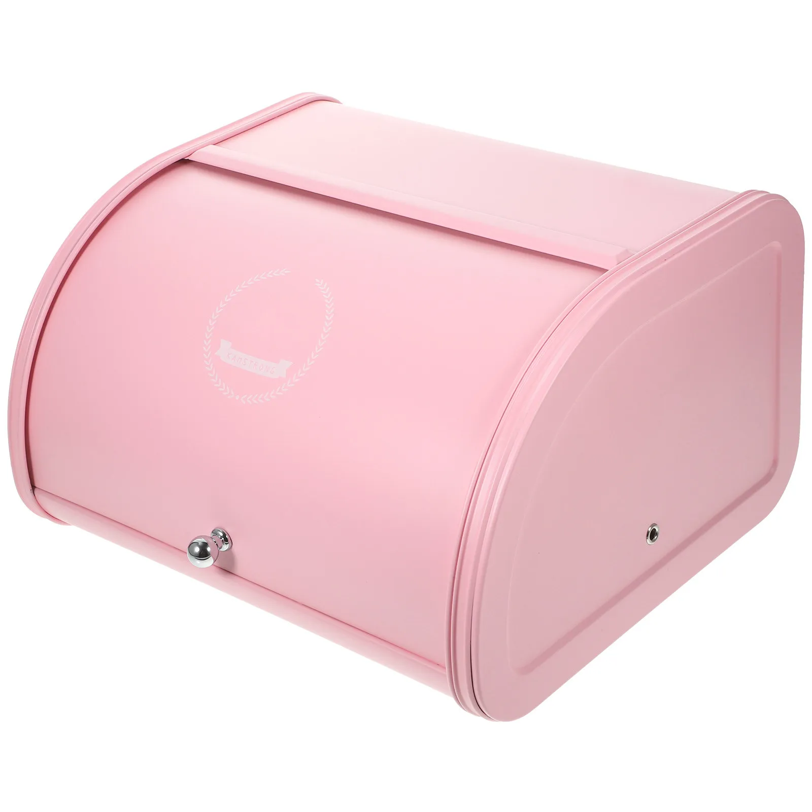 

Stylish Iron Snack Box Heavy Duty Non Storage with Rolling Door for Freshness Retention in Kitchen Coffee Shop Pink