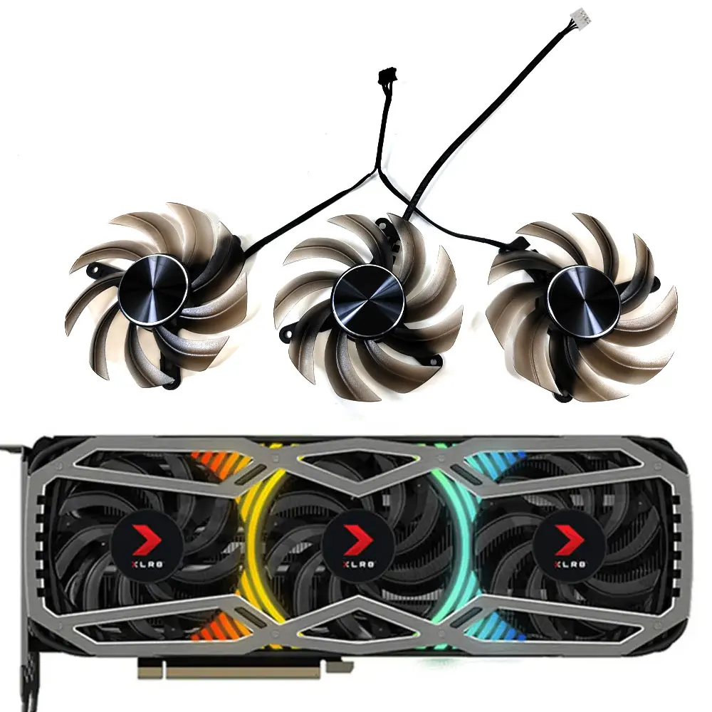 

82MM TH8015S2H-PCC01 PNY RTX 3080 XLR8 FAN, For PNY RTX 3090, 3080TI, 3080, 3070TI, 3070 REVEL EPIC-X RGB Video card cooling fan