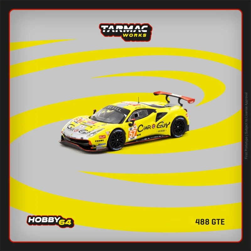 **Pre-Order** Tarmac Work 1:64 488 GTE 24h of Le Mans 2023 Yellow Diecast Model Car