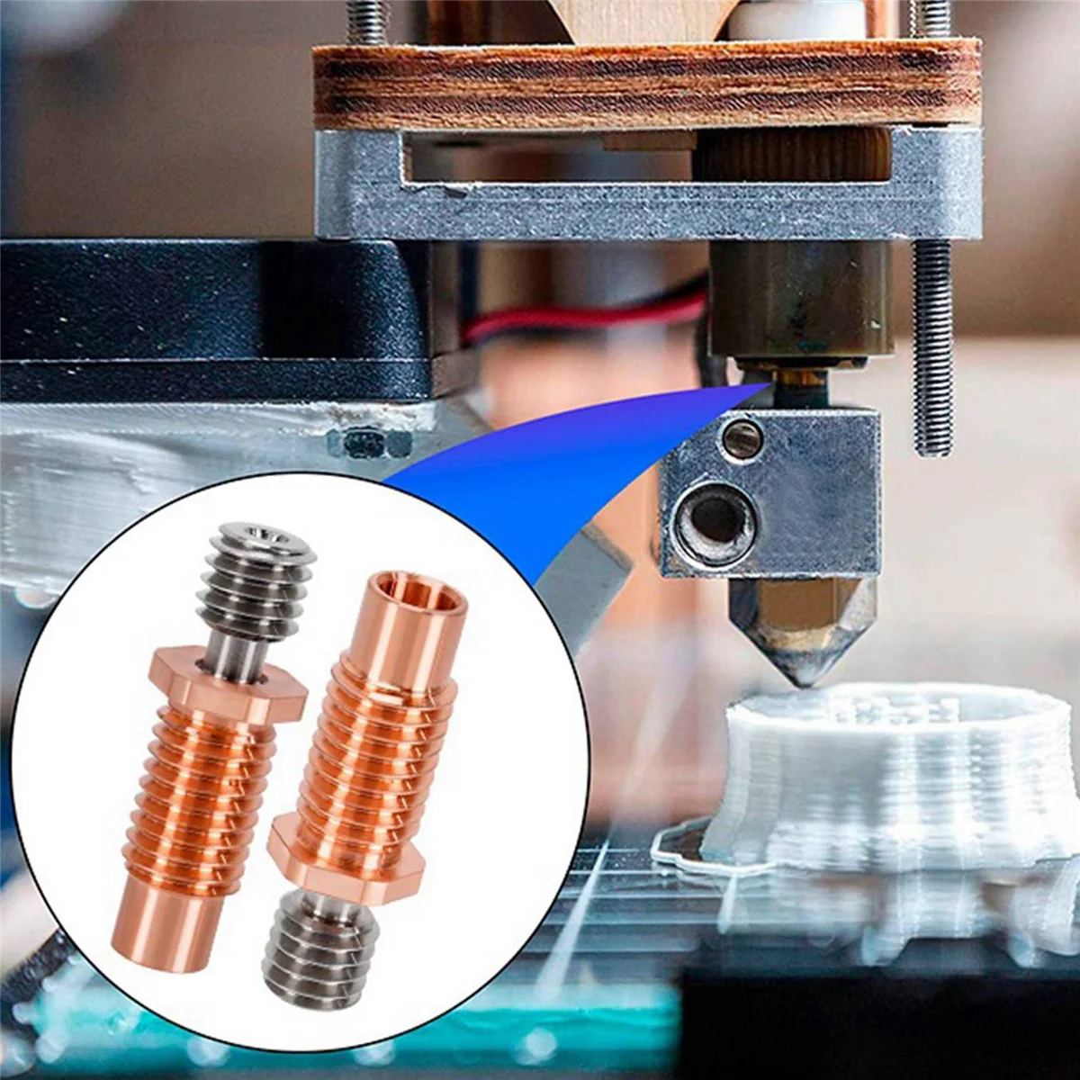 업그레이드 3D 프린터 고온 내성 M6 티타늄 합금 바이메탈 스로트, V6 HOTEND 용, 4 개