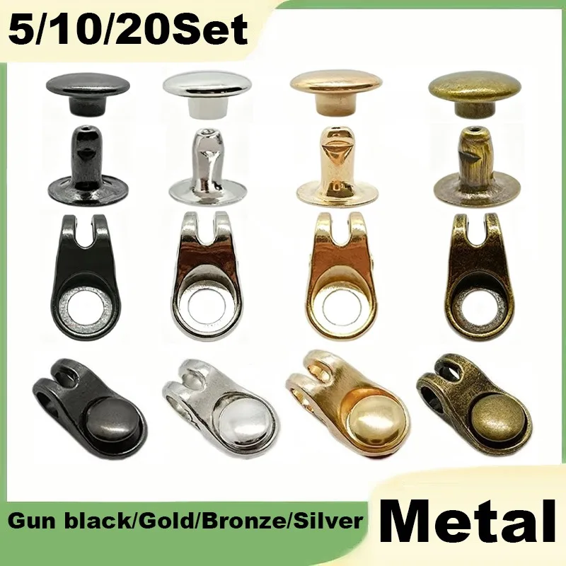 5/10/20 Set Shoe Lace Hooks with Rivets Gun Black/Gold/Bronze/Silver Shoe Boot Buckle D Ring Eyelet Metal DIY Repair Accessories