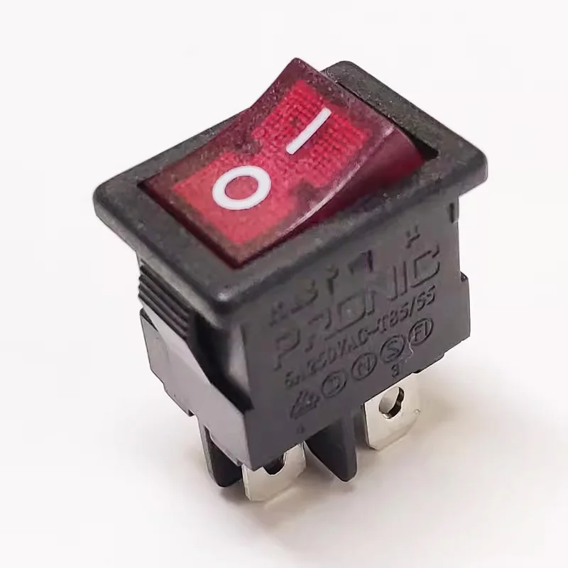 1~5pcs/lot Ship type switch R131-22C-13P four-pin two-speed red light 6A250V15X21MM