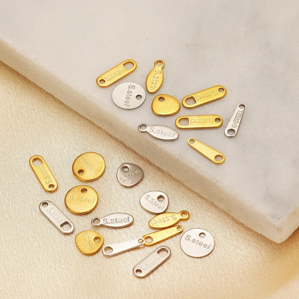 50pcs Gold Plated Stainless Steel End Tail Charms Extension Chain Connector Pendants for DIY Fashion Jewelry Crafts Making Bulk image 5