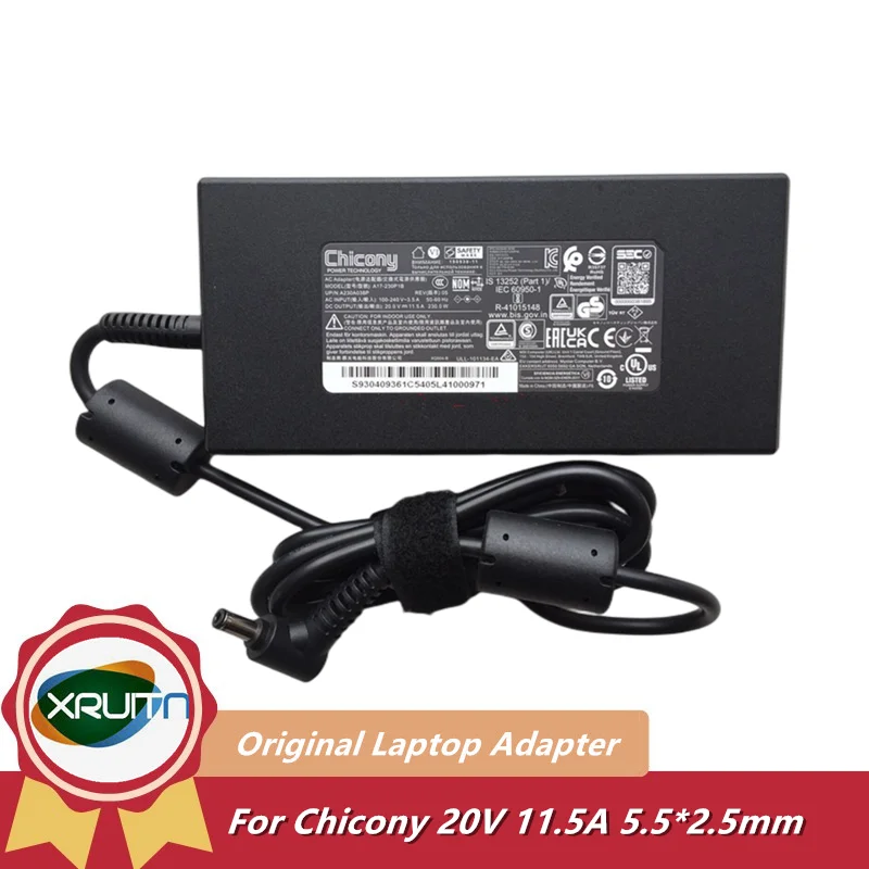 Chicony A17-230P1B 230W 20V 11.5A AC Power Adapter Charger For Schenker XMG NEO 15-E21 Gaming Laptop XOTIC G70PNP Clevo PD70PNP