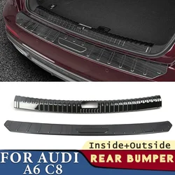 Trunk Bumper for Audi A6 C8 Sedan 2019 2020 2021 2022 2023 Car Accessories Stainless Rear Fender Pad Cover Sticker Decoration