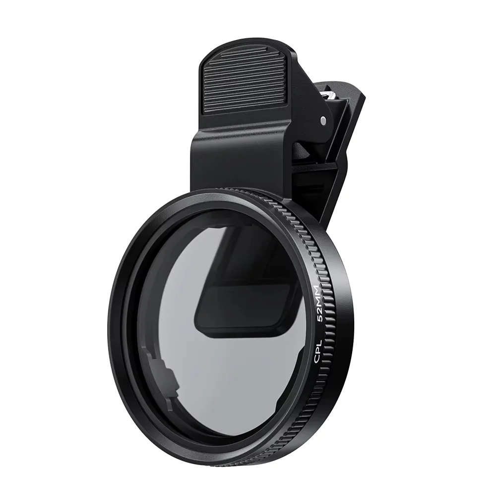 Filtre polarisant circulaire universel portable de 52 mm pour objectif d'appareil photo, kit de filtres CPL antireflet HD pour téléphone portable