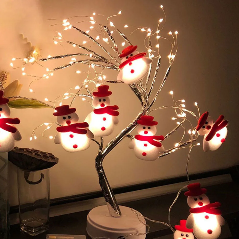 

Xmas Ornaments Christmas Snowman String Lights Led Post Decoration with Colored Decorative Lighted