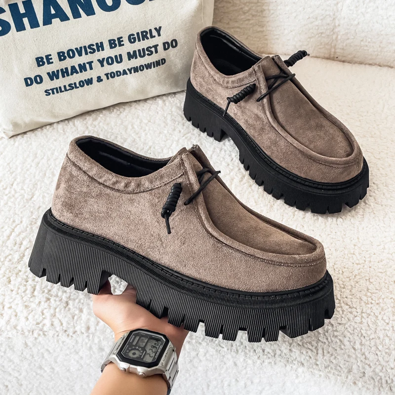 

Autumn Retro Kangaroo Shoes Men Suede Loafers Shoes Platform Round Toe Men's Designer Shoes Comfort Slip-On Men's Casual Shoes