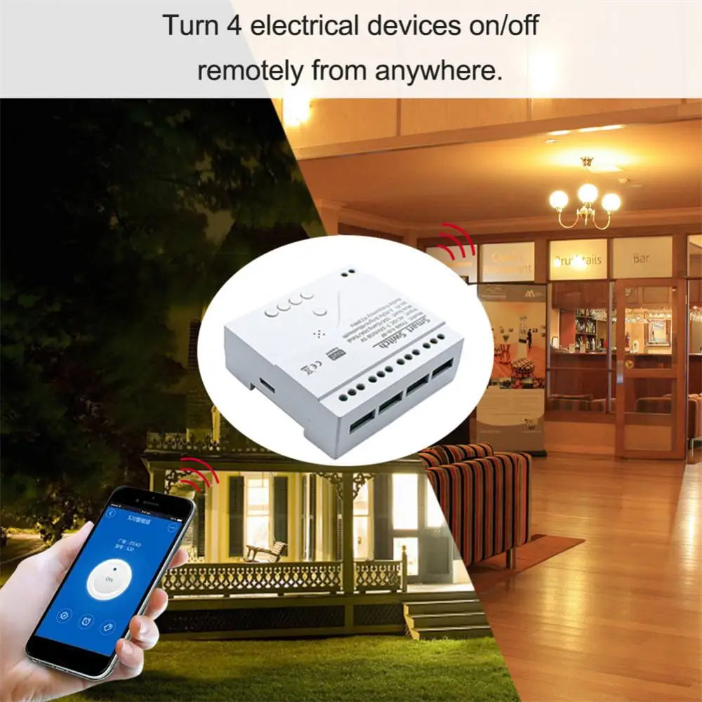 Tuya Smart Relay Module Motor Switch1/2/4CH 12V 24V 220V RF433Mhz Remote Control Light Switch Work With Alexa Gateway Hub