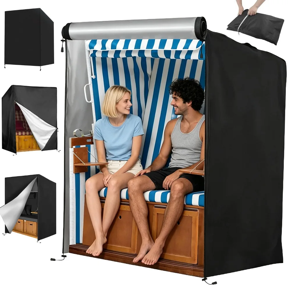 Housse de protection pour chaise de plage, tissu Oxford 420D, avec bande élastique, protection contre la pluie, la poussière et les rayons ultraviolets, 1 pièce.