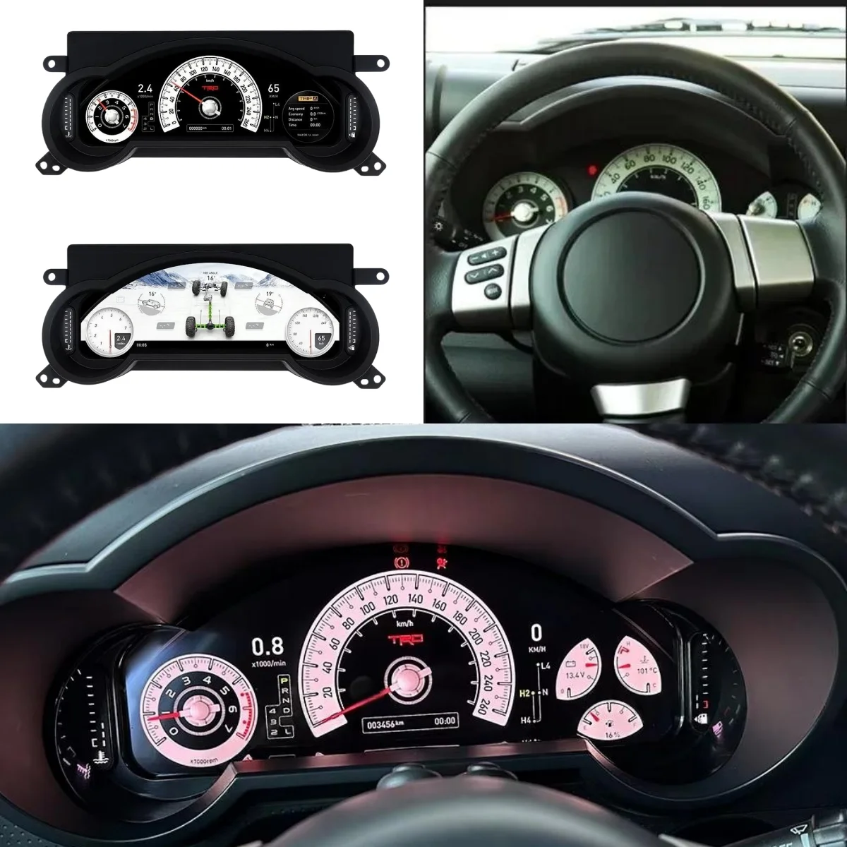 Auto Gauge Linux system Car dashboard For Toyota FJ Cruiser 2008~2023 Digital LCD Cluster Car Digital Dashboard Panel Carplay