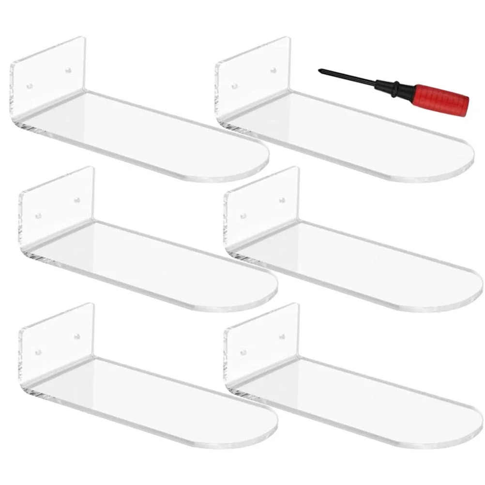 

6 Pcs Shoe Rack for Wall Shelf Display Holder Clear Racks Acrylic Transparent Shelves Floating