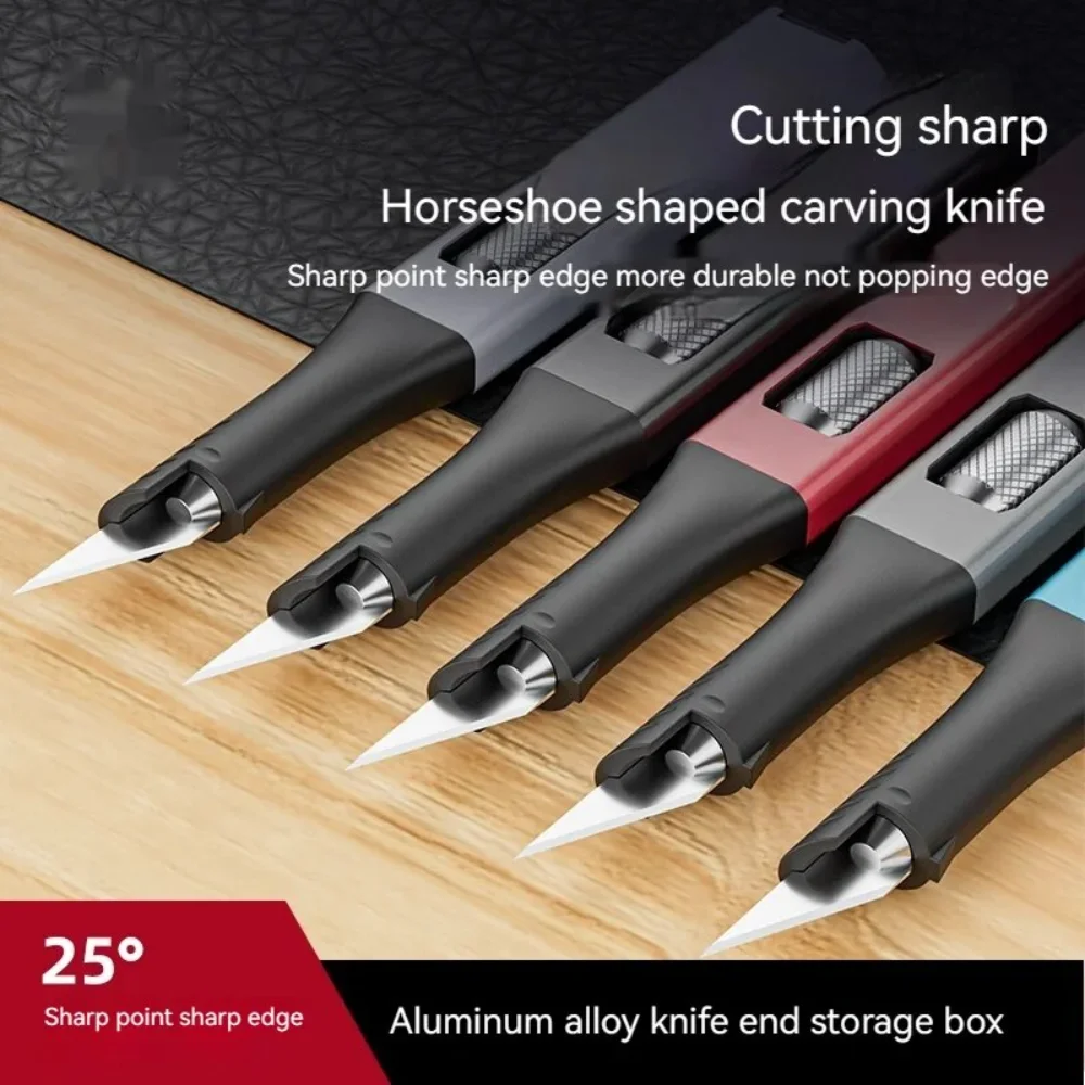 Utility Carving Knife Set Household Handmade Production Stamp Tool Aluminum Cutting Paper Open Express Knife DIY Carving Knife