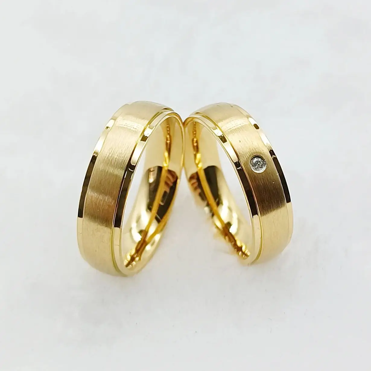 Western Designer His And Hers Couples Wedding Rings For Men and Women Lovers valentine's Day Gift 24k Gold Plated Jewelry