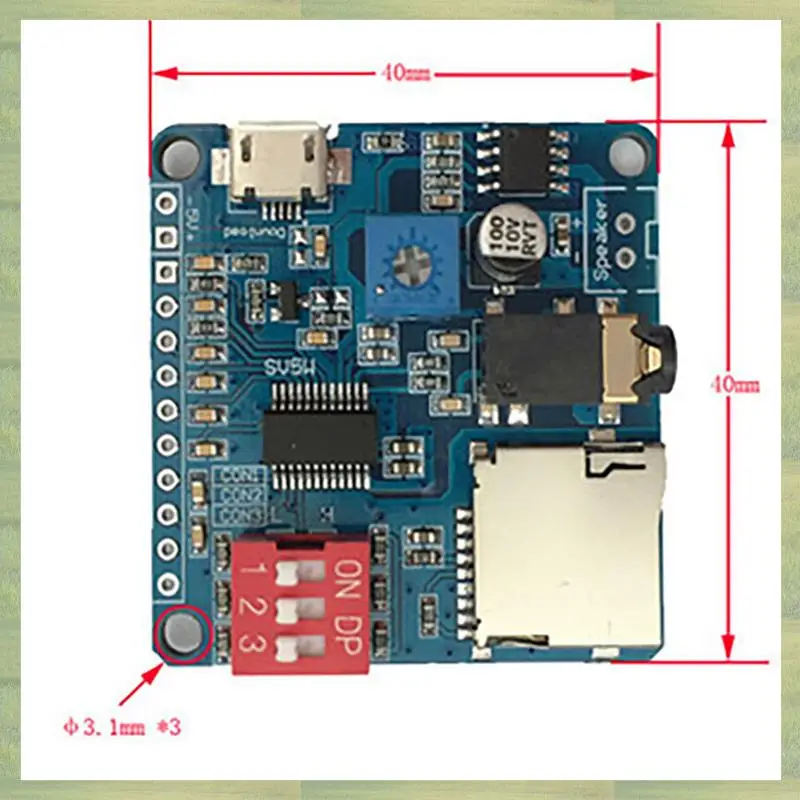 N15R-2X DY-SV5W Voice Playback Module For MP3 Music Player Voice Playback Amplifier 5W SD/TF Card Integrated UART I/O Trigger