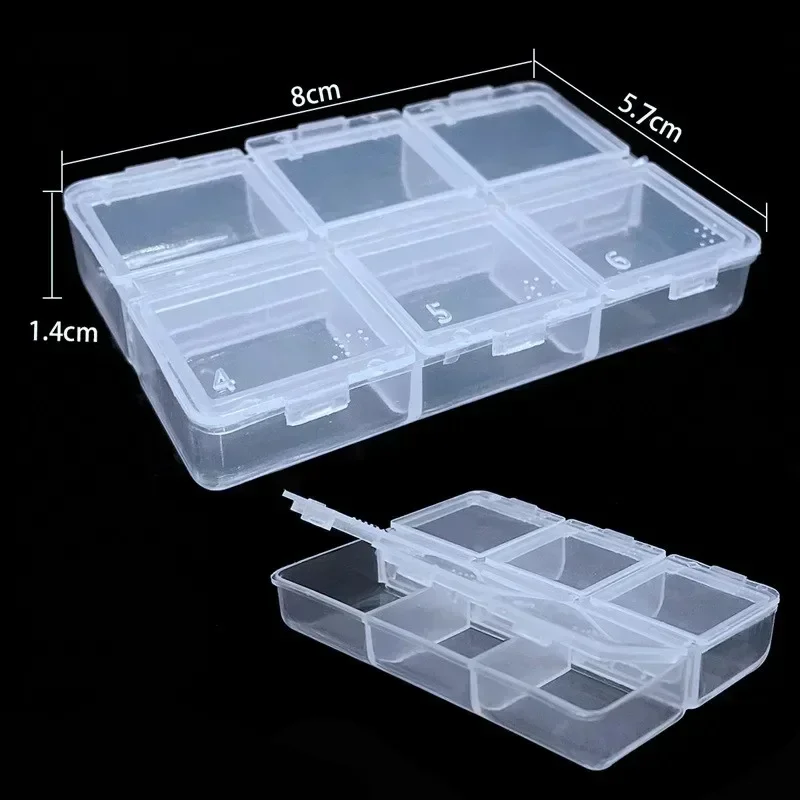 Transparent Plastic Storage Box for Beads and Earrings
