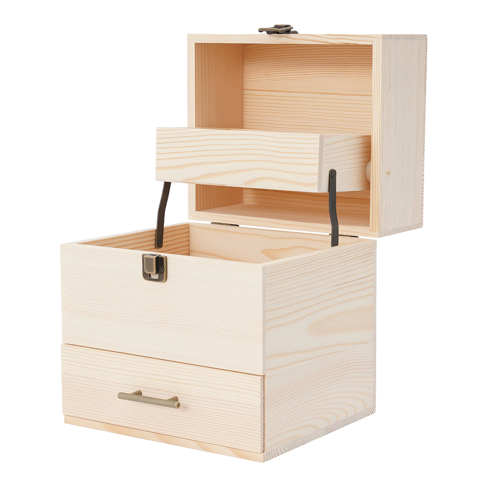 3-Tier 59 Slots Wooden Essential Oil Storage Box Organizer for for 10ml/15ml Essential Oil Bottles Nail Polish Cosmetics