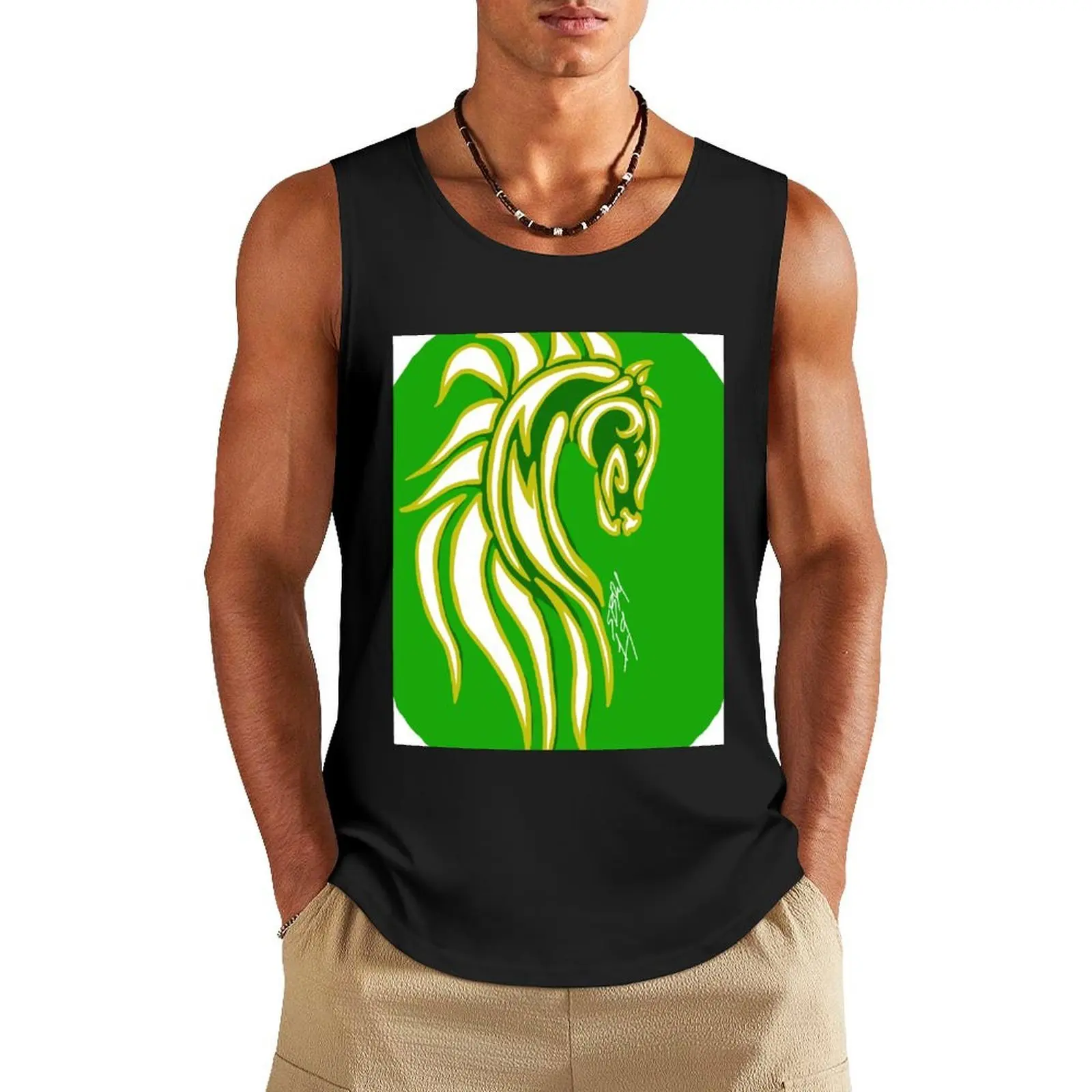 

White Horse of Rohan Tank Top summer gym shirt man Gym man