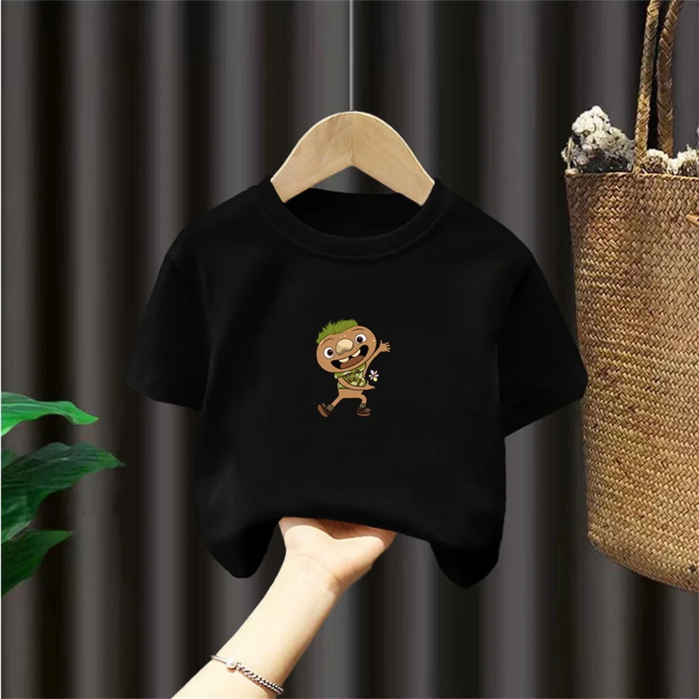 T-shirt met korte mouwen en cartoonanimatie 3D-printen 3D digitaal printen kindertop met korte mouwen ademende stof