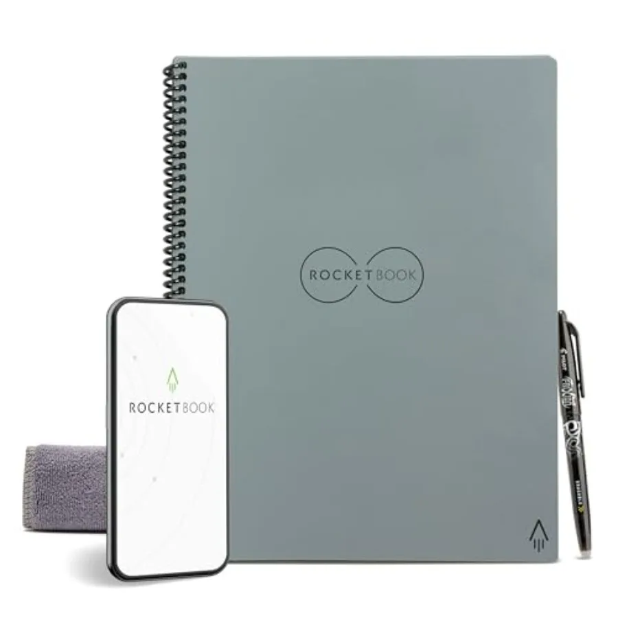 Core Reusable Spiral Notebook Letter Size 8.5x11 - Lined Pages App-Connected Erasable Durable Cover Ideal for School Work and C