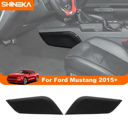 SHINEKA ABS Carbon Fiber Gear Shift Side Panel Decoration Cover For Ford Mustang 2015 2016 2017 2018 Up Interior Accessories