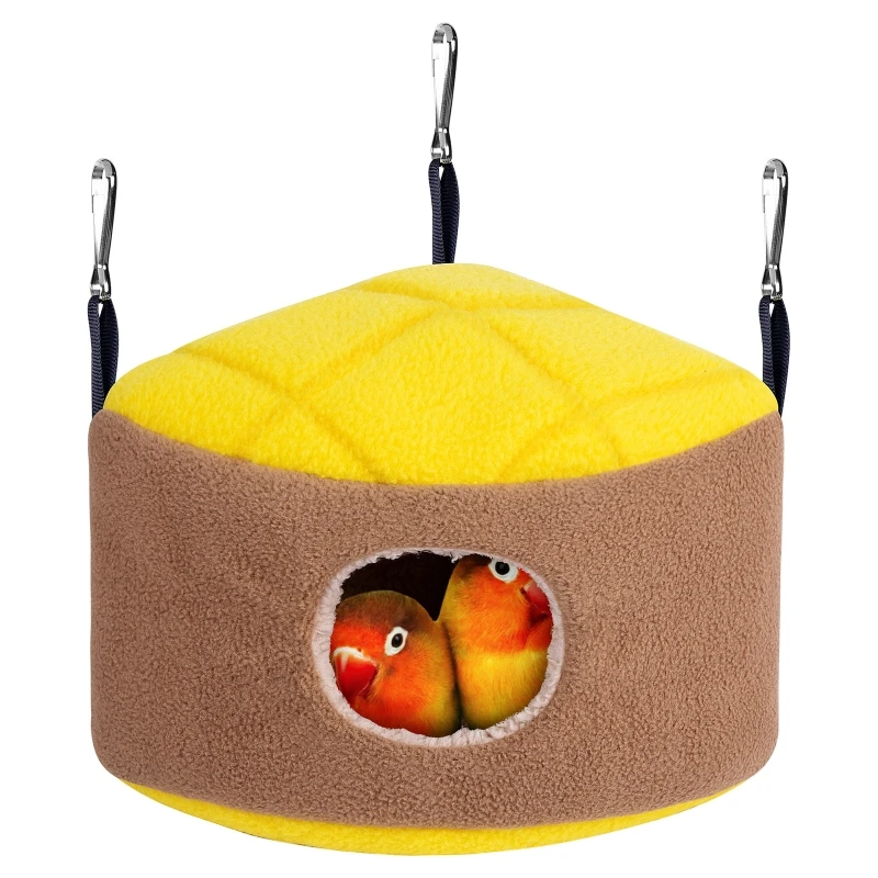 Parrot Hanging Hammock Winter Warm Nest Plush Hideout Snuggle to Sleep for Play Rest for Parakeet Sugar Glider B03E