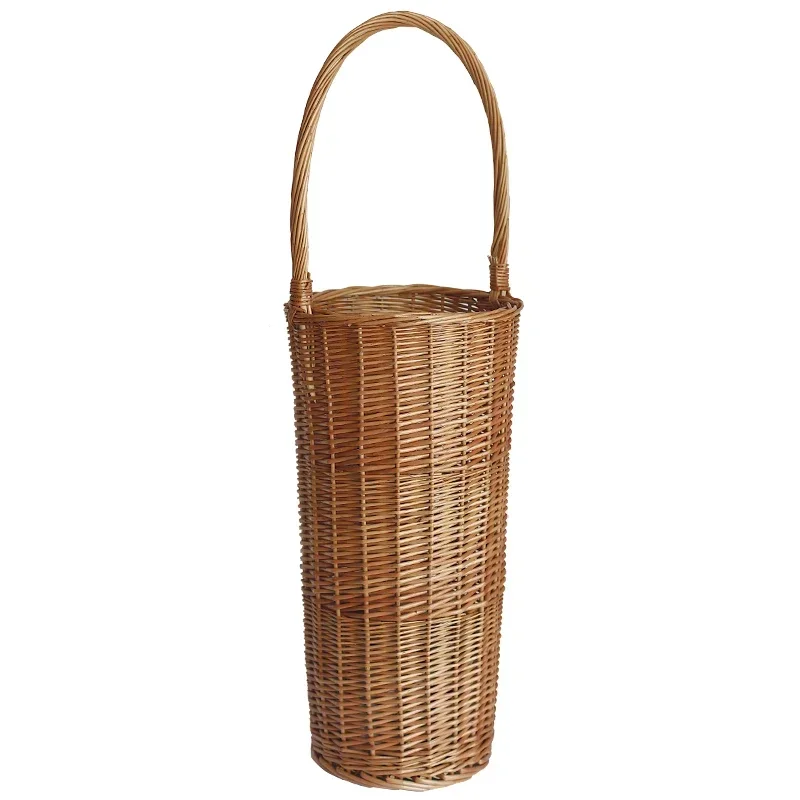 

Japanese-Style Wicker Umbrella Storage: Portable Rattan Woven Bucket Also Suitable for Dirty Laundry Basket